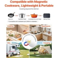 VEVOR Portable Induction Cooktop, 1800W Electric Induction Burner With 9 Temperature Settings, Countertop Induction Hot Plate With 3H Timer -Aesthtic Interiors GUEST 6e7bd4d2 1aae 4dc8 8ae6 71915a3ec3be