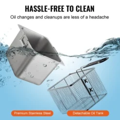 VEVOR Commercial Deep Fryer, 1750W Electric Countertop Fryer With Basket & Height-Adjustable Feet, 12Qt / 11.5L Stainless Steel Single Oil Fryer -Aesthtic Interiors GUEST 6ec565a9 83b4 409c 9e7a 1971f6e72fe9