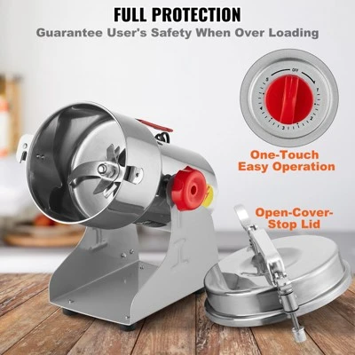 VEVOR 750g Electric Grain Mill Grinder, High Speed 2000W Commercial Spice Grinders, Stainless Steel Pulverizer Powder Machine 5 VEVOR 750g Electric Grain Mill Grinder, High Speed 2000W Commercial Spice Grinders, Stainless Steel Pulverizer Powder Machine - Image 5