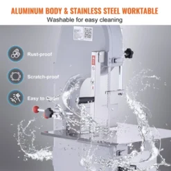 VEVOR Electric Meat Bandsaw, 1500W Stainless Steel Vertical Bone Sawing Machine, Workbeach 19.3" X 15", 0.16-7.9 Inch Cutting Thickness, Silver 12 VEVOR Electric Meat Bandsaw, 1500W Stainless Steel Vertical Bone Sawing Machine, Workbeach 19.3" X 15", 0.16-7.9 Inch Cutting Thickness, Silver -Aesthtic Interiors GUEST 6f581a3f af80 4516 91c0 879f4a235597