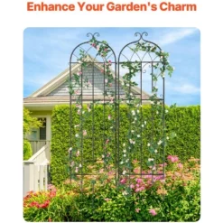 VEVOR Garden Trellis For Climbing Plants, 87 X 20 In, 2 Packs Rustproof Metal Garden Flower Trellis, Outdoor Climbing Rose Trellis Cucumbers Support -Aesthtic Interiors GUEST 6fa2df62 1da1 47a3 8736 03ec9db2a7d6