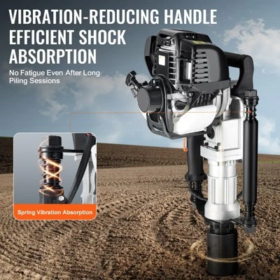 VEVOR 37.77cc Gas-Powered T Post Driver, 4-Stroke Engine Gasoline Fence Piling Pounder, With 2 Post Driving Head(55/70 Mm) , Black 5 VEVOR 37.77cc Gas-Powered T Post Driver, 4-Stroke Engine Gasoline Fence Piling Pounder, With 2 Post Driving Head(55/70 Mm) , Black - Image 5