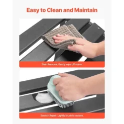 VEVOR Adirondack Ottoman, 18.7L X 19.7W X 13H Inch HDPE Plastic Folding Adirondack Ottoman, Weather-Resistant Foot Rest For Adirondack Chair, Black -Aesthtic Interiors GUEST 6ffaa060 a7d6 4817 9320 de07c6e90880