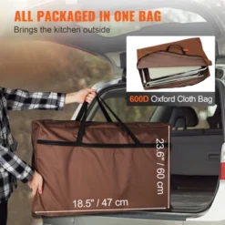 VEVOR Camping Kitchen Table, Folding Outdoor Cooking Table With Storage Carrying Bag, Aluminum Cook Station 3 Cupboard & Detachable Windscreen -Aesthtic Interiors GUEST 701ac472 13a2 49f3 b25c 4db8514a317c