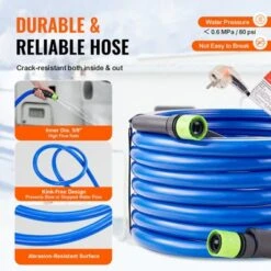 VEVOR 30ft Heated Water Hose For RV, Heated Drinking Water Hose Antifreeze To -45°F, Automatic Self-regulating, 5/8" I.D. With 3/4" GHT Adapter, Blue -Aesthtic Interiors GUEST 7085f73a 7577 4ac5 abbc 9b87d012d682