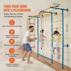 VEVOR Indoor Jungle Gym For Toddlers, 7-in-1 Climbing Playset With Carbon Steel Swedish Ladder, Wall Ladder, Pull-Up Bar, And Rope Ladder -Aesthtic Interiors GUEST 708df4da 99d5 4183 beb6 6c8c6cc18ddf