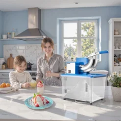 VEVOR Commercial Ice Crusher 661LBS/H, 350W Electric Snow Cone Machine With 4 Blades, 2000RPM Stainless Steel Shaved Ice Machine , Blue