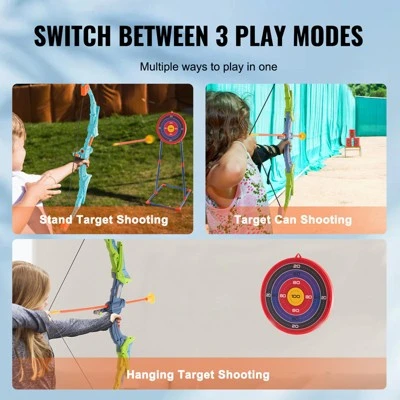 VEVOR Bow And Arrow Set For Kids, 2 Pack Archery Set With 20 Suction Cup Arrows, Standing Target, 2 Quivers, For Boys & Girls 6 7 8 9 10+ Year Old 4 VEVOR Bow And Arrow Set For Kids, 2 Pack Archery Set With 20 Suction Cup Arrows, Standing Target, 2 Quivers, For Boys & Girls 6 7 8 9 10+ Year Old - Image 4