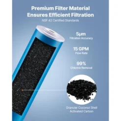 VEVOR Whole House Water Filter Replacement Cartridge, 4.5" X 20" GAC Activated Carbon, Replacement Filter For Whole Home Water Filtration, Blue -Aesthtic Interiors GUEST 711ff445 26d0 439a 9563 b8c5de3b0ade