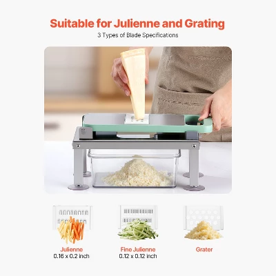 VEVOR Vegetable Chopper Mandoline Slicer, All-in-1 Food Veggie Cutter With 9 Stainless Steel Blades, Cheese Grater Onion Potato Dicer, Silver 5 VEVOR Vegetable Chopper Mandoline Slicer, All-in-1 Food Veggie Cutter With 9 Stainless Steel Blades, Cheese Grater Onion Potato Dicer, Silver - Image 5