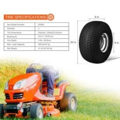 VEVOR Lawn Mower Tires With Rim, 20x8-8" Tubeless Tractor Tires, 2-Pack Tire And Wheel Assembly, S-Turf Pneumatic Tires With 3.5" Offset Hub, Black -Aesthtic Interiors GUEST 71a64220 5fcf 4a00 8a5f 0e47acaf9b06