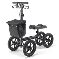 VEVOR Folding Knee Scooter, Aluminum Steerable Knee Walker With Height-Adjustable Handlebar & Knee Pad, 12" All-Terrain Wheels, Dual Brakes, 350LBS -Aesthtic Interiors GUEST 71c74f99 5a3b 409b 89b6 91f5935bfb2c