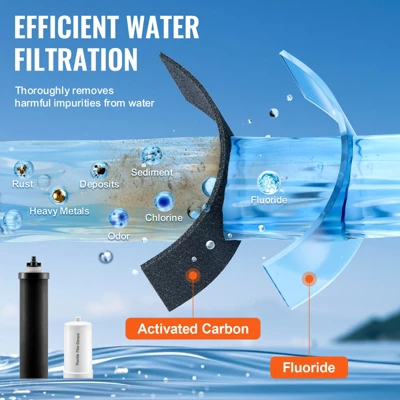 VEVOR Water Filters Replacement, Purification Elements, Replacement Filters, Gravity Water Filter System, Compatible With Most Brands, Black&White 4 VEVOR Water Filters Replacement, Purification Elements, Replacement Filters, Gravity Water Filter System, Compatible With Most Brands, Black&White - Image 4