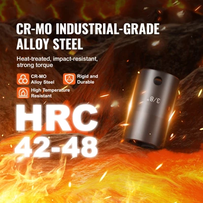 VEVOR 3/8" Drive Impact Socket Set, 12 Piece Shallow Socket Set SAE 5/16"-1", 6 Point Cr-Mo Alloy Steel For Auto Repair,BLACK 2 VEVOR 3/8" Drive Impact Socket Set, 12 Piece Shallow Socket Set SAE 5/16"-1", 6 Point Cr-Mo Alloy Steel For Auto Repair,BLACK - Image 2