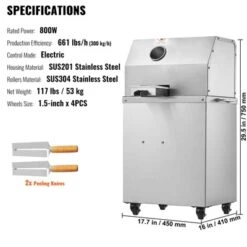 VEVOR Electric Sugar Cane Juicer, 800W Sugarcane Juicer Machine With 661LBS/H High Output, 4 Stainless Steel Roller, Auto Roller Pressure Adjustment -Aesthtic Interiors GUEST 7203e7c6 5381 49fd 9860 49b85446ec8a