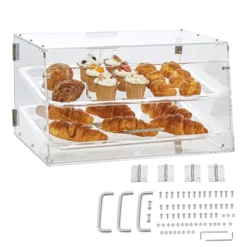 VEVOR Pastry Display Case, 2-Tier Countertop Bakery Display Case, Acrylic Display Box With Rear Door Access & Removable Shelves, 20.7"x13.2"x11.9" -Aesthtic Interiors GUEST 72235002 a385 4cd7 94b8 8039566097f1