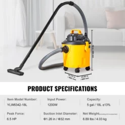 VEVOR Shop Vacuum Wet And Dry, 5 Gallon 6 Peak HP Wet/Dry Vac, Powerful Suction With Blower Function,Small Shop Vac Perfect -Aesthtic Interiors GUEST 72406de4 304d 48e7 a897 62d9f65fede3