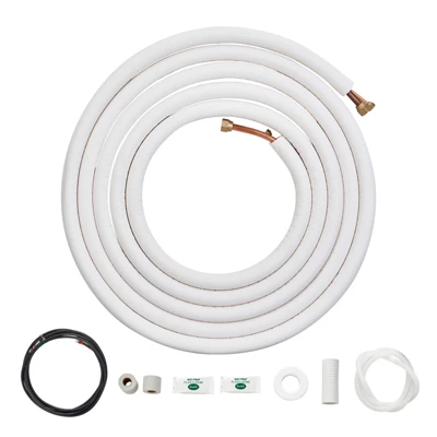 VEVOR 25FT Mini Split Line Set, 1/4" & 1/2" O.D Copper Pipes Tubing And Triple-Layer Insulation,for Air Conditioning Or Heating Pump Equipment,White 8 VEVOR 25FT Mini Split Line Set, 1/4" & 1/2" O.D Copper Pipes Tubing And Triple-Layer Insulation,for Air Conditioning Or Heating Pump Equipment,White - Image 8