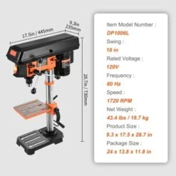 VEVOR Tabletop Drill Press: 3.2 Amp, 120V, 5-Speed Settings, Durable Cast Iron Build, 10-inch Swing, Worktable Tilts 0-45° 14 VEVOR Tabletop Drill Press: 3.2 Amp, 120V, 5-Speed Settings, Durable Cast Iron Build, 10-inch Swing, Worktable Tilts 0-45° -Aesthtic Interiors GUEST 72b87ef6 7130 40c7 b517 ab6b5a9d8c96