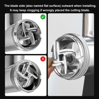 VEVOR Meat Grinder, 4.2 Lbs/Min Capacity Electric Meat Grinders With Blade, Grinding Plate, Sausage Maker, Kubbe Kit, Burger Press, Silver 4 VEVOR Meat Grinder, 4.2 Lbs/Min Capacity Electric Meat Grinders With Blade, Grinding Plate, Sausage Maker, Kubbe Kit, Burger Press, Silver - Image 4