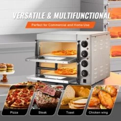 VEVOR Commercial Pizza Oven Countertop, 14" Double Deck Layer, Stainless Steel Electric Pizza Oven With Stone And Handle 13 VEVOR Commercial Pizza Oven Countertop, 14" Double Deck Layer, Stainless Steel Electric Pizza Oven With Stone And Handle -Aesthtic Interiors GUEST 72ef2469 9d9a 4928 b59c 8f58e11d390b