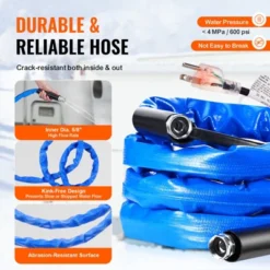 VEVOR 15ft Heated Water Hose For RV, Heated Drinking Water Hose With Corrugated Cover Antifreeze To -45°F, Automatic Self-regulating, 5/8" I.D. Blue -Aesthtic Interiors GUEST 72fe5291 0354 481c 8651 6f754c5021a3