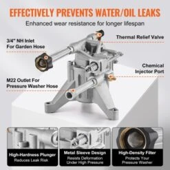 VEVOR Pressure Washer Pump, 7/8" Shaft Vertical, 3100 PSI, 2.5GPM, Replacement Power Washer Pumps Kit With 5 Nozzles, Silver -Aesthtic Interiors GUEST 730e9fe1 266d 4cdf a89b 40118c80c9e9