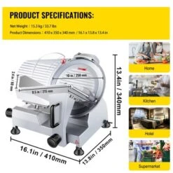 VEVOR 240W Commercial Meat Slicer, Electric Deli Food Slicer, 10" Carbon Steel Blade Electric Food Slicer, 350-400RPM Meat Slicer, 0 - 0.47 Inch -Aesthtic Interiors GUEST 74350ce5 c9e1 43b0 9ea9 eb3eb5fe2ab4