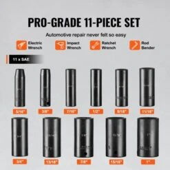 VEVOR 3/8" Drive Impact Socket Set, 11 Piece Deep Socket Set SAE 5/16"-1", 6 Point CR-V Alloy Steel For Auto Repair, Easy-to-Read Size Markings 10 VEVOR 3/8" Drive Impact Socket Set, 11 Piece Deep Socket Set SAE 5/16"-1", 6 Point CR-V Alloy Steel For Auto Repair, Easy-to-Read Size Markings -Aesthtic Interiors GUEST 745b7d5d 4047 4786 910c 9c6114f02649