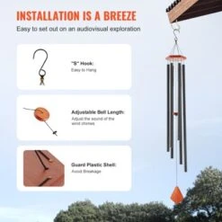 VEVOR Wind Chimes For Outside, 60 In, Deep Tone Wind Chimes With 6 Tubes, Unique Large Memorial Wind Chimes For Anniversary, Black 13 VEVOR Wind Chimes For Outside, 60 In, Deep Tone Wind Chimes With 6 Tubes, Unique Large Memorial Wind Chimes For Anniversary, Black -Aesthtic Interiors GUEST 747782a1 bbac 49b0 a73e c5eef05da795