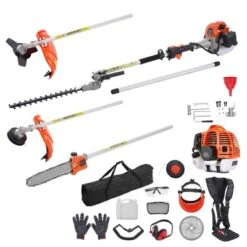 VEVOR 52CC 6-in-1 Multi-Functional Trimming Tools,Gas Hedge Trimmer, Weed Eater,String Trimmer,Brush Cutter,Edger, Pole Saw Chainsaw Pruner, Orange -Aesthtic Interiors GUEST 74a1675e 6fc1 4674 9d3a c64c3a9456d5