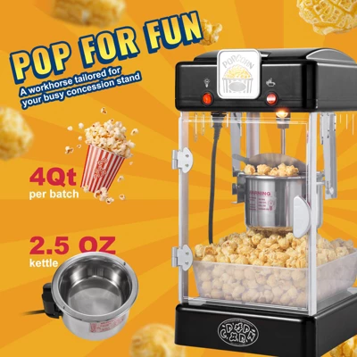 VEVOR Popcorn Maker, 300W Popcorn Popper Machine, 2.5 Oz Kettle Makes 4 QT Per Batch, Tabletop Popcorn Maker With PP Door, Includes 2 Scoops, Black 2 VEVOR Popcorn Maker, 300W Popcorn Popper Machine, 2.5 Oz Kettle Makes 4 QT Per Batch, Tabletop Popcorn Maker With PP Door, Includes 2 Scoops, Black - Image 2