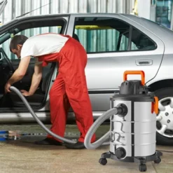 VEVOR Stainless Steel Wet Dry Shop Vacuum, 8 Gallon 6 Peak HP Wet/Dry Vac, Powerful Suction With Blower Function W/ Attachment 2-in-1 Crevice Nozzle