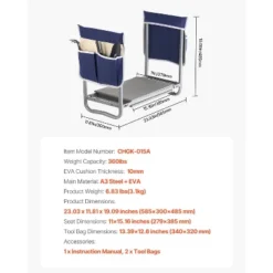 VEVOR Garden Kneeler And Seat, 11 In Wide Kneeling Pad, Heavy Duty Garden Kneeling Stool, Folding Garden Seat With 2 Tool Bags, Silver&Blue 14 VEVOR Garden Kneeler And Seat, 11 In Wide Kneeling Pad, Heavy Duty Garden Kneeling Stool, Folding Garden Seat With 2 Tool Bags, Silver&Blue -Aesthtic Interiors GUEST 75305ee6 c200 439d b25c 79e82c7cebb8