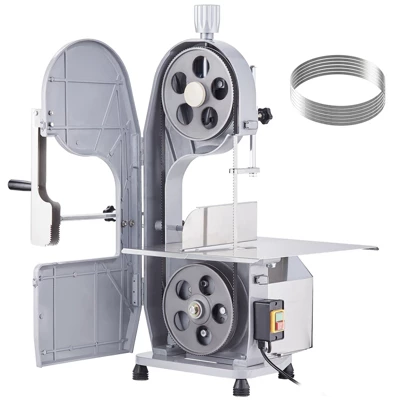 VEVOR Electric Meat Bandsaw, 1100W Stainless Steel Countertop Bone Sawing Machine, Workbeach 19.3" X 15", 0.16-7.9 Inch Cutting Thickness, Silver 8 VEVOR Electric Meat Bandsaw, 1100W Stainless Steel Countertop Bone Sawing Machine, Workbeach 19.3" X 15", 0.16-7.9 Inch Cutting Thickness, Silver - Image 8