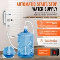 VEVOR Bottled Water Dispenser Pump System, 5 Gallon Dispensing System, Automatic Electric Water Dispenser, Single Inlet Water Jug Pump, White -Aesthtic Interiors GUEST 755281d8 8104 4b3a 8545 5c4104d78925