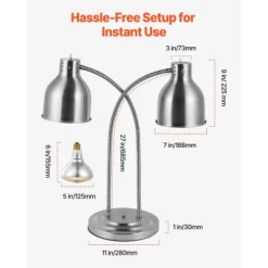 VEVOR Food Heat Lamp, 500W Electric Commercial Food Warmer Light, 2-Head Stainless Steel French Fry Heating Lamp With 3 Bulbs, Silver 13 VEVOR Food Heat Lamp, 500W Electric Commercial Food Warmer Light, 2-Head Stainless Steel French Fry Heating Lamp With 3 Bulbs, Silver -Aesthtic Interiors GUEST 755c6dd1 84d6 47c3 90a9 5aaaeec9e05c