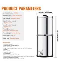 VEVOR Gravity-fed Water Filter System, 1.5G 304 Stainless-Steel Countertop System, Water Filtration System, Reduces Lead And Up To 99% Of Chlorine -Aesthtic Interiors GUEST 75620b1f e680 4d8f 85fb 58d8f9f27942