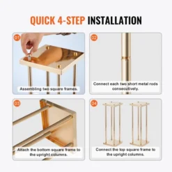 VEVOR 4PCS Gold Metal Column Wedding Flower Stand, 23.6inch High With Metal Laminate, Vase Geometric Centerpiece Stands, Cylindrical Floral Display 15 VEVOR 4PCS Gold Metal Column Wedding Flower Stand, 23.6inch High With Metal Laminate, Vase Geometric Centerpiece Stands, Cylindrical Floral Display -Aesthtic Interiors GUEST 75b4bbdb 10d0 42f5 bb9c 17812fe07a17