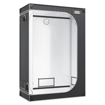 VEVOR Grow Tent, High Reflective 2000D Hydroponic Indoor Plant Growing System With Observation Window, Tool Bag, Floor Tray, 4x2’, Black/Gray 6 VEVOR Grow Tent, High Reflective 2000D Hydroponic Indoor Plant Growing System With Observation Window, Tool Bag, Floor Tray, 4x2’, Black/Gray - Image 6