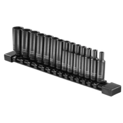 VEVOR 1/4" Drive Impact Socket Set,14 Piece Deep Socket Set Metric 4-15mm, 6 Point Cr-Mo Alloy Steel For Auto Repair, Easy-to-Read Size Markings,BLACK -Aesthtic Interiors GUEST 77a736d6 237e 4728 b94a a4f307ba051e