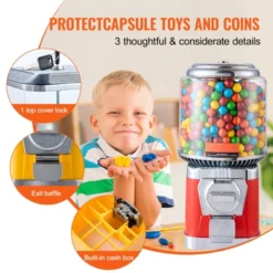 VEVOR Gumball Machine For Kids, 16"H Home Candy Vending Machine, PC Round Gumball Dispenser, Bubble Gum Machine For Game Stores -Aesthtic Interiors GUEST 77b1ccc0 e2fd 49cf 8e9a 6fdbb0a812e2