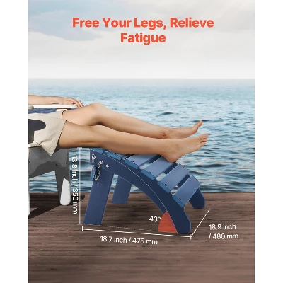 VEVOR Adirondack Ottoman, 18.7L X 18.9W X 13.8H Inch HDPE Plastic Folding Adirondack Ottoman, Weather-Resistant Foot Rest For Adirondack Chair, Blue 5 VEVOR Adirondack Ottoman, 18.7L X 18.9W X 13.8H Inch HDPE Plastic Folding Adirondack Ottoman, Weather-Resistant Foot Rest For Adirondack Chair, Blue - Image 5