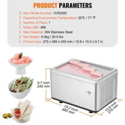 VEVOR Fried Ice Cream Roll Machine, 12.6" X 8.5" Stir-Fried Ice Cream Pan, Stainless Steel Rolled Ice Cream Maker With Compressor And 2 Scrapers 14 VEVOR Fried Ice Cream Roll Machine, 12.6" X 8.5" Stir-Fried Ice Cream Pan, Stainless Steel Rolled Ice Cream Maker With Compressor And 2 Scrapers -Aesthtic Interiors GUEST 77fe831f 1e0f 47cd a7ee c66e12ae3995