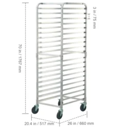 VEVOR Bun Pan Rack, 20-Tier Commercial Bakery Racks With Brake Wheels, Aluminum Racking Trolley Storage For Half & Full Sheet, 26"L X 20.4"W X 70"H 14 VEVOR Bun Pan Rack, 20-Tier Commercial Bakery Racks With Brake Wheels, Aluminum Racking Trolley Storage For Half & Full Sheet, 26"L X 20.4"W X 70"H -Aesthtic Interiors GUEST 7842f083 fb36 4ba9 87cf c6ec93e16838