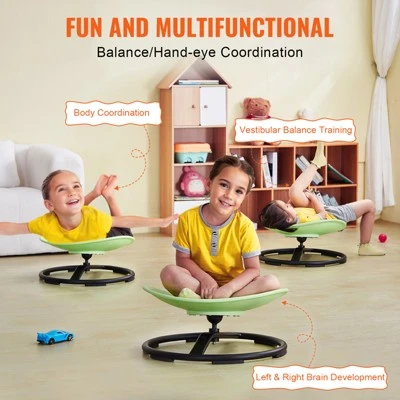 VEVOR Kids Swivel Chair, 220 LBS Capacity, Sensory Spinning Chair, Autistic Kids Sensory Toy Chair With Non-Slip Metal Base, Green 3 VEVOR Kids Swivel Chair, 220 LBS Capacity, Sensory Spinning Chair, Autistic Kids Sensory Toy Chair With Non-Slip Metal Base, Green - Image 3