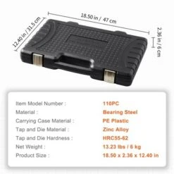 VEVOR Tap And Die Set, 110-Piece Include Metric Size M2 To M18, Bearing Steel Taps And Dies, Essential Threading Tool -Aesthtic Interiors GUEST 78d0e0d3 6b92 4022 b12d 1f12a0578af6