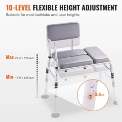 VEVOR Tub Transfer Bench For Bathtub 500lbs, Shower Seats For Adults, Lightweight Shower Bench For Elderly And Disabled With Padded Seat, Grey -Aesthtic Interiors GUEST 793bd194 8c1b 40ba ae63 3eacb3ab6004