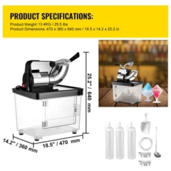 VEVOR 110V Commercial Ice Crusher 440LBS/H, ETL Approved 300W Electric Snow Cone Machine With Dual Blades, Stainless Steel Shaved Ice Machine, Black -Aesthtic Interiors GUEST 79a81de3 4088 4602 9f9d dfa62945f274