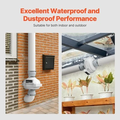 VEVOR 4 To 4.5 Inch Radon Mitigation Fan System, Quiet 190 CFM Radon Mitigation Kit With 2 Couplers, Waterproof Radon Fan, White 4 VEVOR 4 To 4.5 Inch Radon Mitigation Fan System, Quiet 190 CFM Radon Mitigation Kit With 2 Couplers, Waterproof Radon Fan, White - Image 4